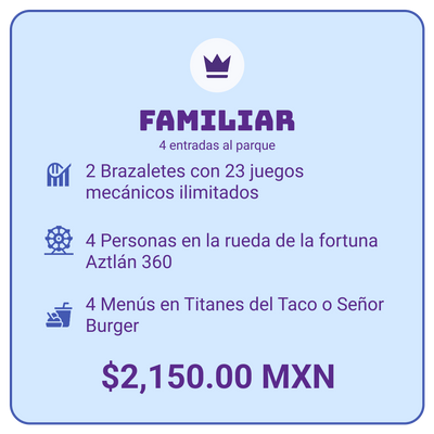 Paquete Familiar - Un día completo en Aztlán para 4