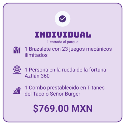 Paquete Individual - Un dia completo en Aztlán