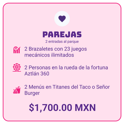 Paquete Parejas - Un día completo en Aztlán, de a 2